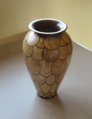 Layered vase won a highly commended certificate for Howard Overton Sycamore